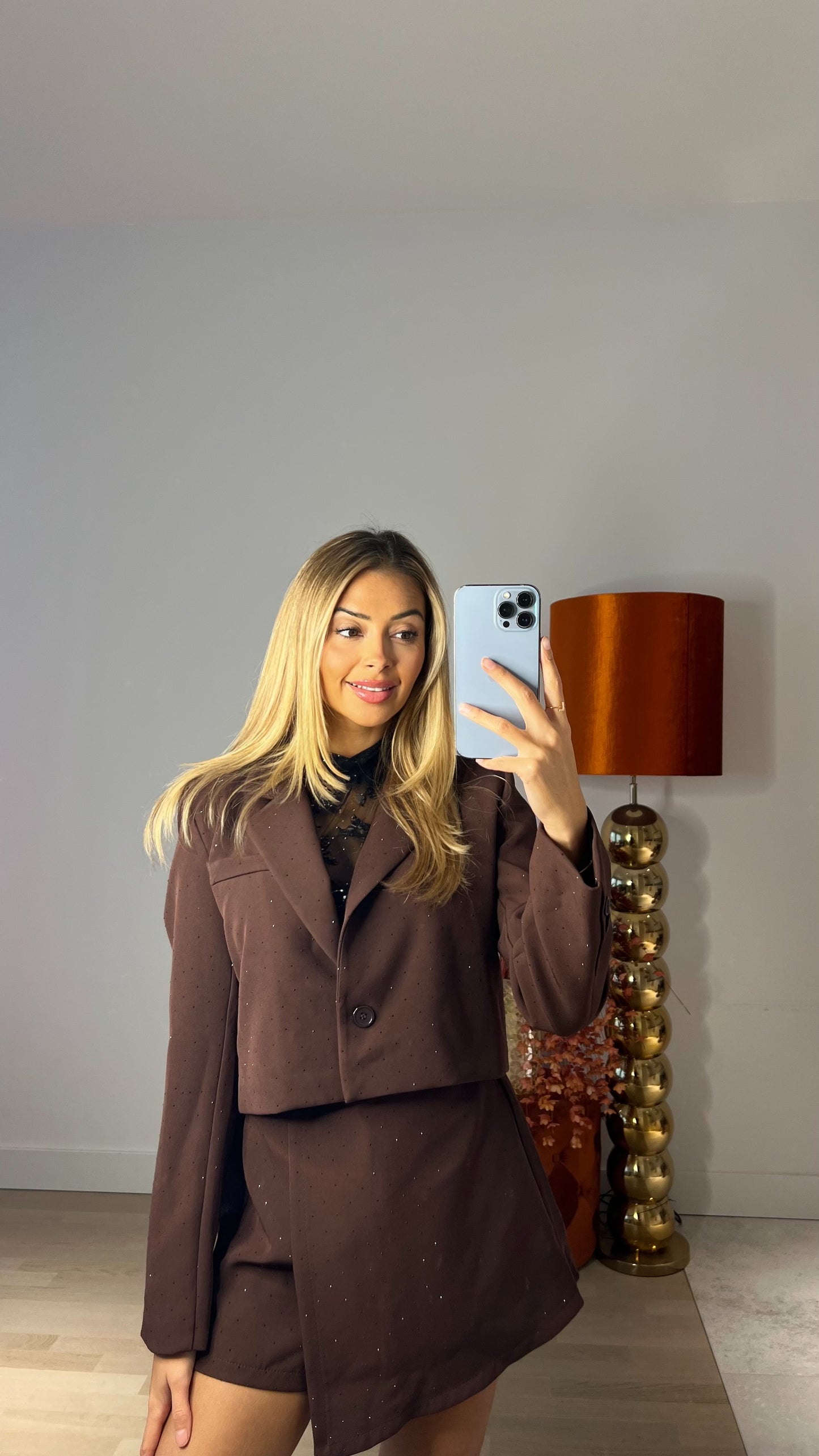 See Me Shine Blazer Brown