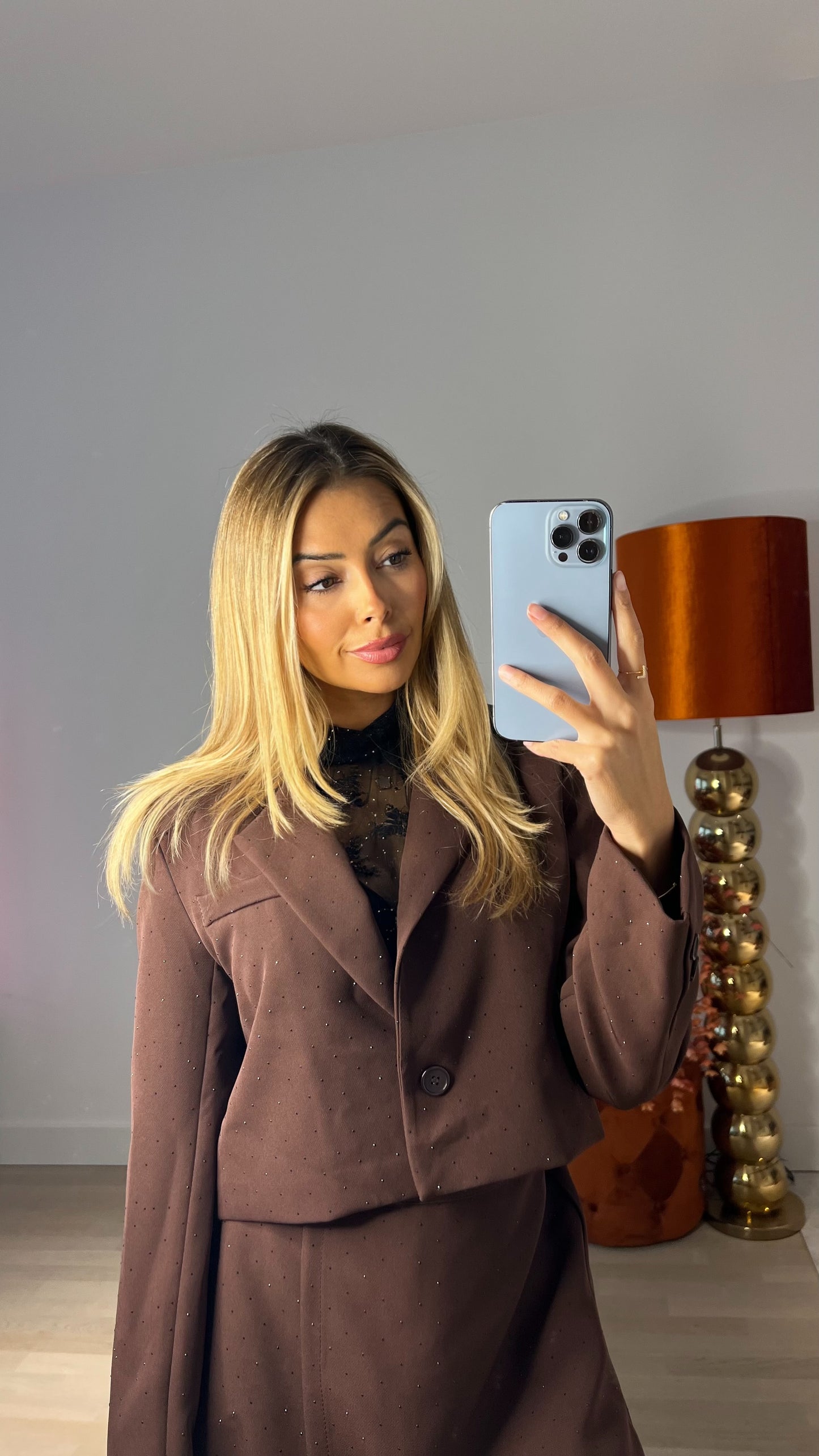 See Me Shine Blazer Brown