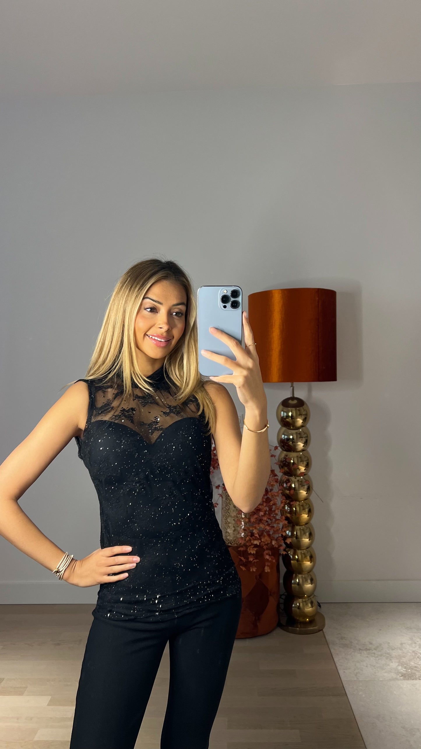 Fav Sparkle Top Black